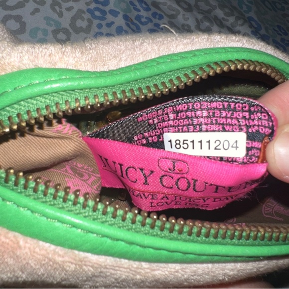 Vintage Rare Green Pink Juicy Couture Barrel Bag Purse Satchel - Terry Cloth - Picture 9 of 10